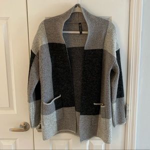 Black and Gray Block Cardigan